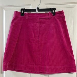 OSCAR de la Renta Bright Pink Cotton Corduroy Mini Skirt Sz 14
